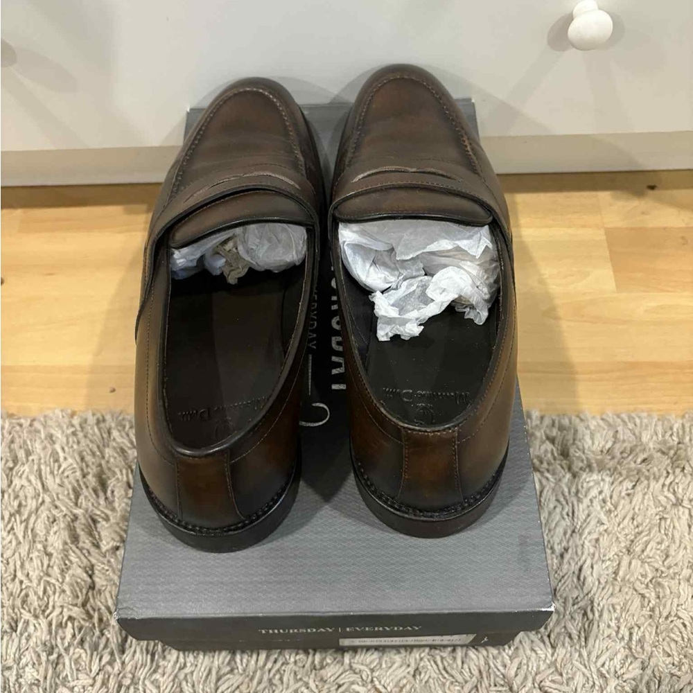 Massimo Dutti Dark Brown Leather Loafers